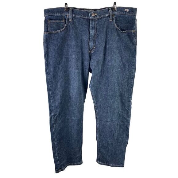 Wrangler Straight Jeans 38x29 Men’s Dark Wash Pre-Owned [#4442] - Picture 1 of 6